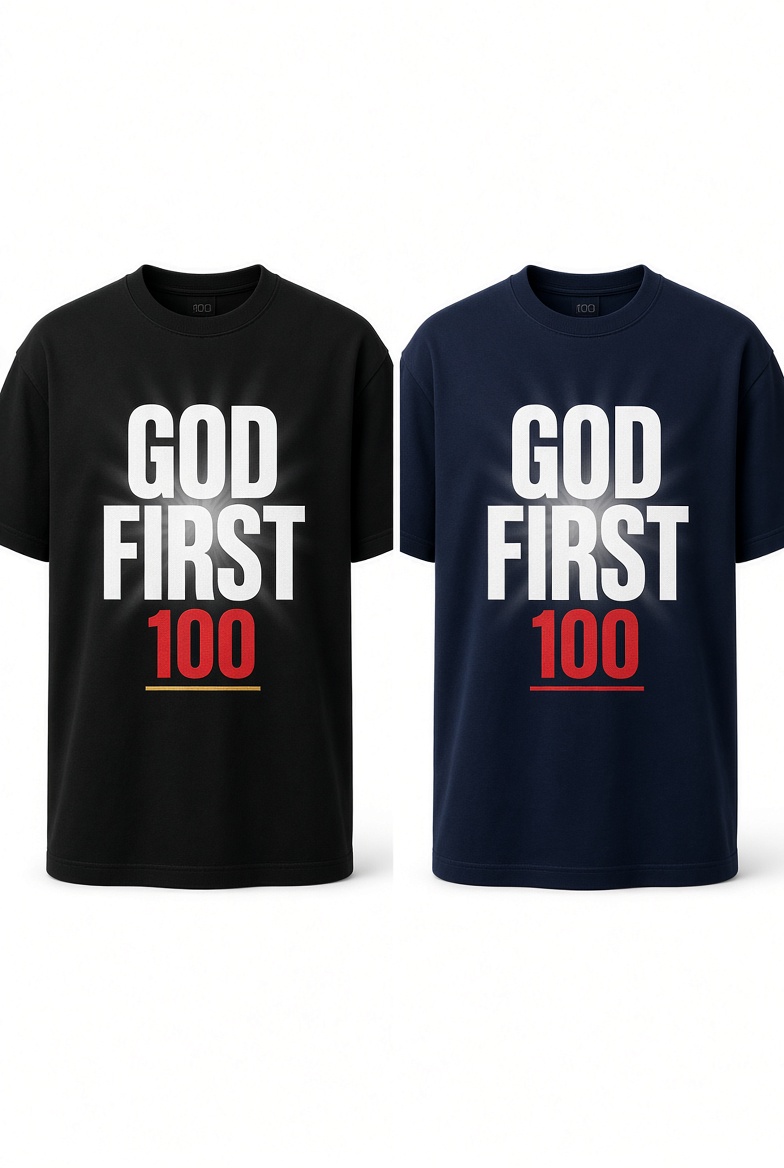 God First 100 Classic Tee - Black & Navy
