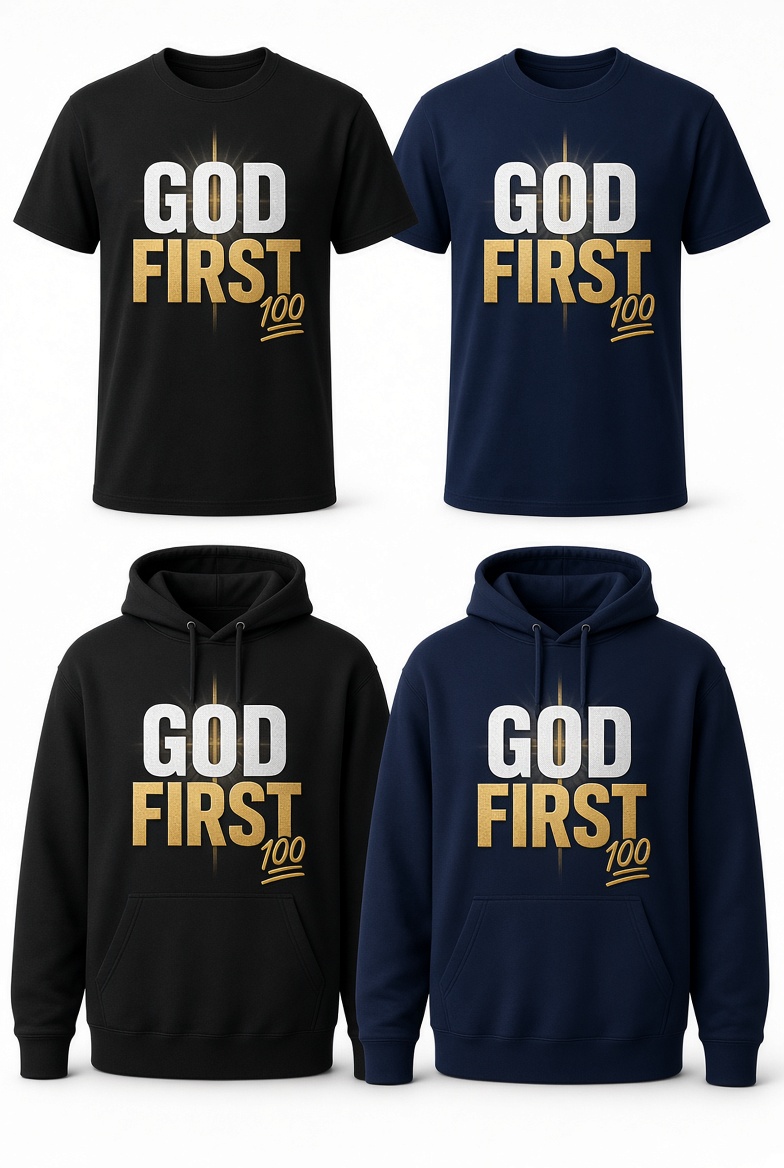 God First 100 Gold Accent Tee